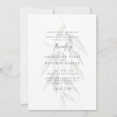 Invitation Mariage Moderne au Feuillage Apaisé de Sauge Clair (Devant)