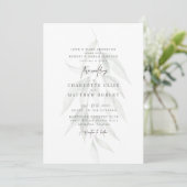 Invitation Mariage Moderne au Feuillage Apaisé de Sauge Clair (Debout devant)