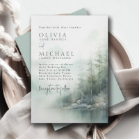 Mariage Moderne au Lac de Montagne Rustique et Pin