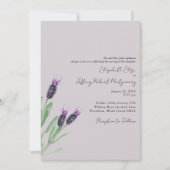 Invitation Mariage Moderne au Lavande Aquarelle Foliage (Devant)
