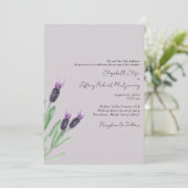 Invitation Mariage Moderne au Lavande Aquarelle Foliage (Debout devant)