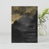 Invitation Mariage Moderne au Noir d'Or (Debout devant)