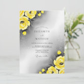 Invitation Mariage Moderne au Reflet Jaune (Debout devant)
