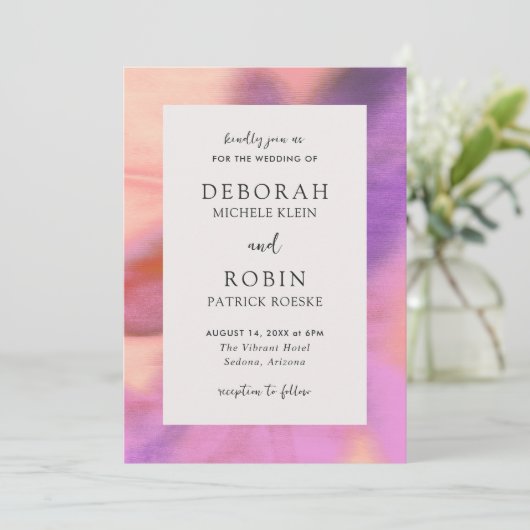 Invitation Mariage Moderne Audacieux Vibrant (Debout devant)