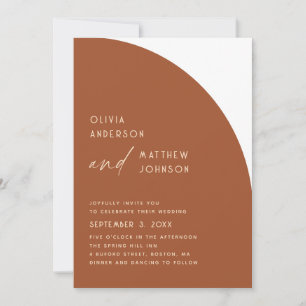 Invitation Mariage Moderne Automnal à Sienne. Désert de Terra