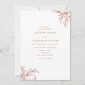 Invitation Mariage Moderne Automnal Orange Brûlé (Devant)