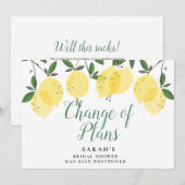 Invitation Mariage Moderne aux Citrons : Changement de Plans (Devant / Derrière)