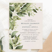 Invitation Mariage Moderne aux Feuilles de Verdure d'Eucalypt
