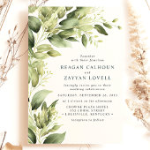 Invitation Mariage Moderne aux Feuilles de Verdure d'Eucalypt
