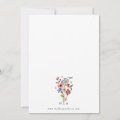 Invitation Mariage Moderne aux Fleurs Sauvages (Dos)