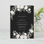 Invitation Mariage Moderne aux Traits Noirs (Debout devant)