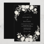 Invitation Mariage Moderne aux Traits Noirs (Devant / Derrière)