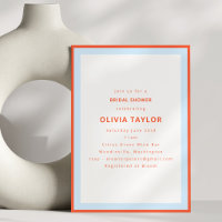Mariage moderne avec bordure orange kaki et bleu