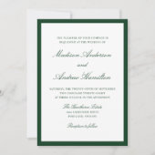 Invitation Mariage Moderne avec Bordure Verte (Devant)