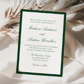Invitation Mariage Moderne avec Bordure Verte