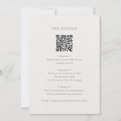 Invitation Mariage moderne avec code QR botanique vert sauge (Dos)