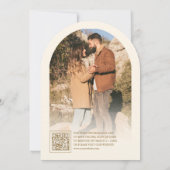 Invitation Mariage moderne avec code QR de photo d'arche en c (Dos)