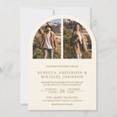 Invitation Mariage moderne avec code QR de photo d'arche en c (Devant)