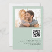 Invitation Mariage Moderne avec Code QR de Photo d'Eucalyptus (Dos)