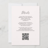 Invitation Mariage moderne avec code QR en agate dorée et ros (Dos)