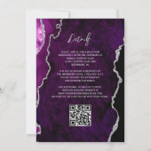 Invitation Mariage moderne avec code QR en écriture argentée (Dos)