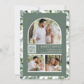 Invitation Mariage moderne avec code QR et collage photo d'eu (Dos)
