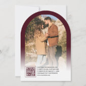 Invitation Mariage moderne avec code QR photo d'arche en Bour (Dos)