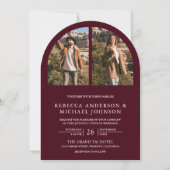 Invitation Mariage moderne avec code QR photo d'arche en Bour (Devant)