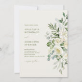 Invitation Mariage Moderne avec de la Végétation Botanique (Devant)