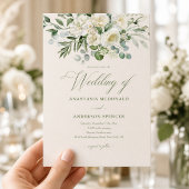 Invitation Mariage Moderne avec de la Végétation Botanique