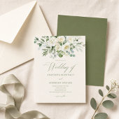 Invitation Mariage Moderne avec de la Végétation Botanique