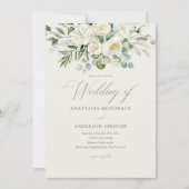 Invitation Mariage Moderne avec de la Végétation Botanique (Devant)