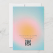 Invitation Mariage Moderne avec Dégradé de Bleu Rose Pastel (Dos)