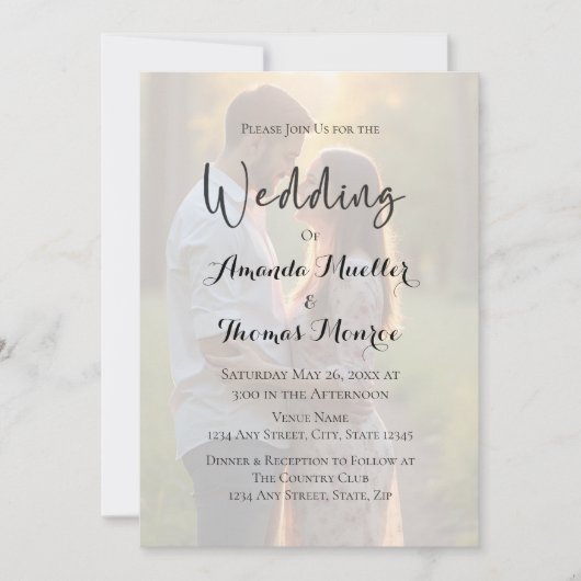 Invitation Mariage Moderne avec des Photos Simples (Devant)