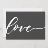 Invitation Mariage Moderne avec Écriture en Gris Foncé et Bla (Dos)