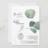 Invitation Mariage Moderne avec Feuillage Blanc pour la Marié (Devant)