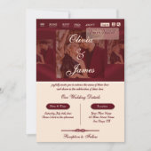 Invitation Mariage Moderne avec Photo en Superposition Script (Devant)