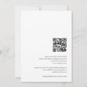 Invitation Mariage moderne avec QR code typographique noir et (Dos)