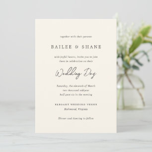 Invitation Mariage moderne Bailee Cream
