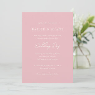 Invitation Mariage moderne Bailee Pink