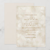 Invitation Mariage Moderne Beige Ivoire (Devant / Derrière)