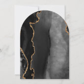 Invitation Mariage moderne Black Gold Agate Dark Arch (Dos)
