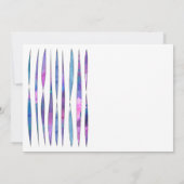 Invitation Mariage moderne blanc violet, rose, bleu aquarelle (Dos)