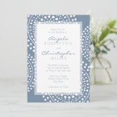 Invitation Mariage moderne bleu de Boho de denim (Debout devant)