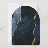 Invitation Mariage Moderne Bleu Nuit Or Agate Arche (Dos)