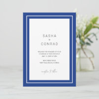 Mariage Moderne Bleu Saphir avec Bordure Gras