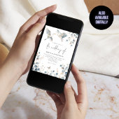 Invitation Mariage moderne Blue Heron Pastel Foliage