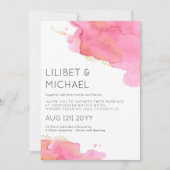 Invitation Mariage moderne Blush Pink (Devant)