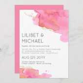 Invitation Mariage moderne Blush Pink (Devant / Derrière)