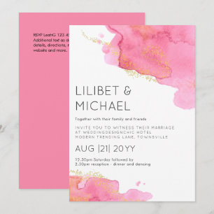 Invitation Mariage moderne Blush Pink